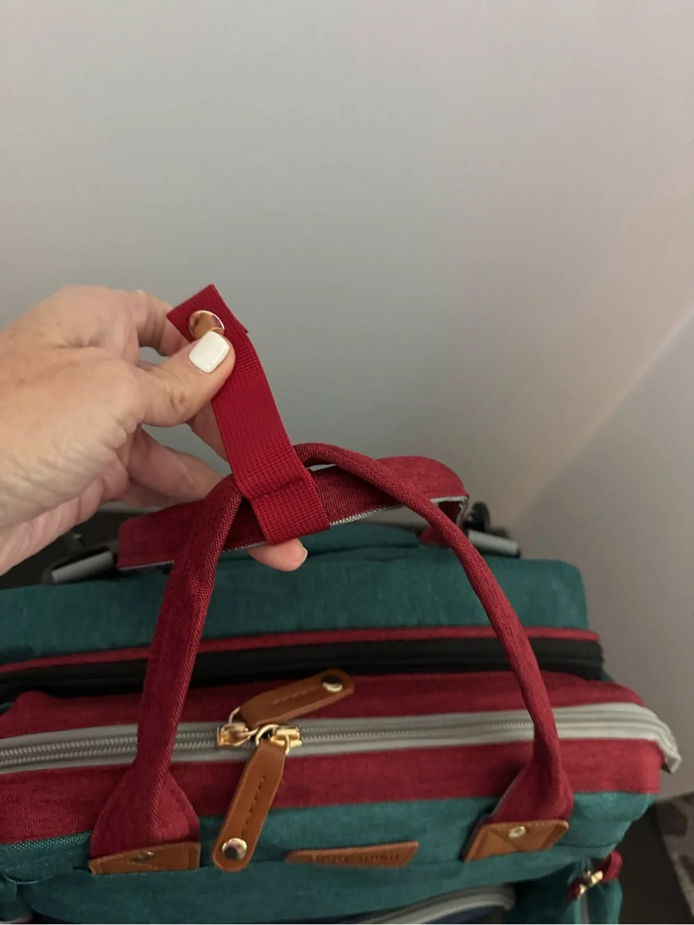 Good Mum Diaper Bag Backpack Teal/Red/Navy w Changing/Napping Station USBCharger
